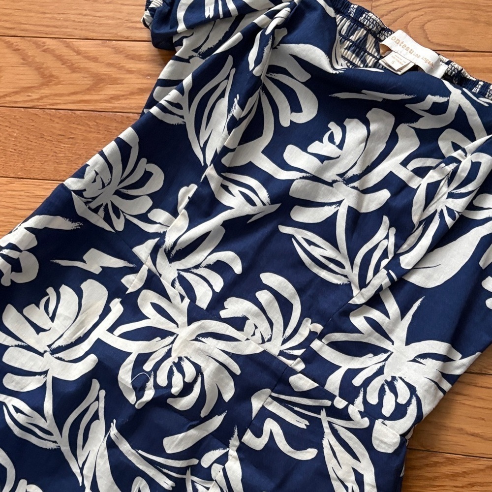 Monteau Navy and White Floral Midi Dress - Picture 4 of 8